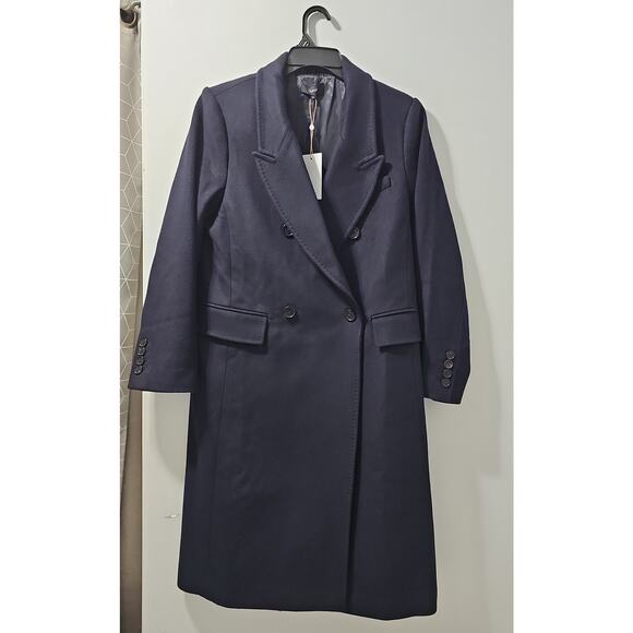 NWT Quince Italian Wool Double Breasted Coat Womens Medium Navy MSRP 190 - Picture 11 of 12